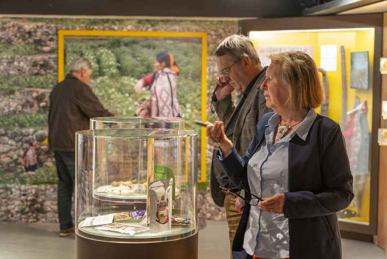 Visitando a exposição do Frietmuseum com um audioguia