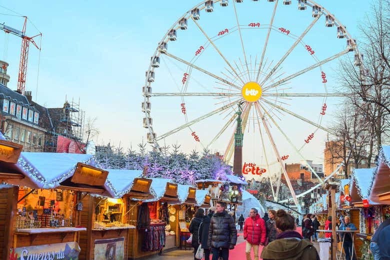 Noria en Plaisirs d'Hiver en Navidad.