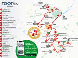 Stock image of the Toot Bus Brussels routes and stops