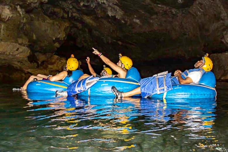 Going cave tubing in Belize