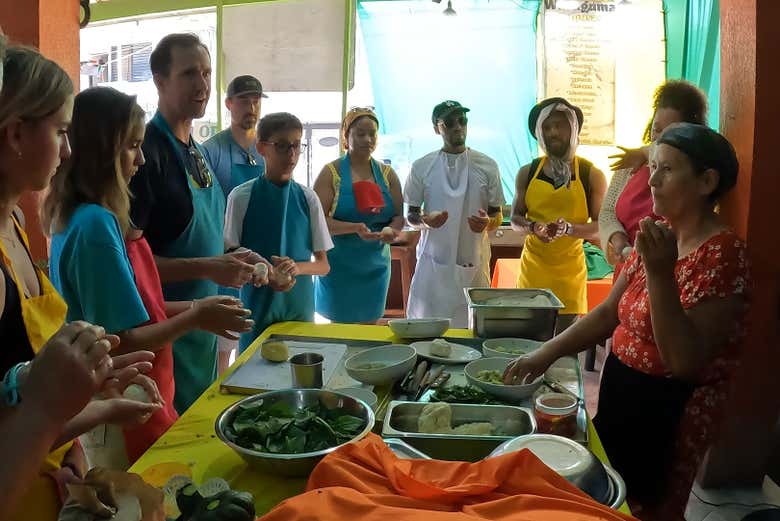 Empezando la clase de cocina