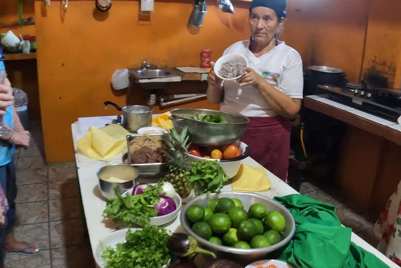 Mostrando los ingredientes que se usan
