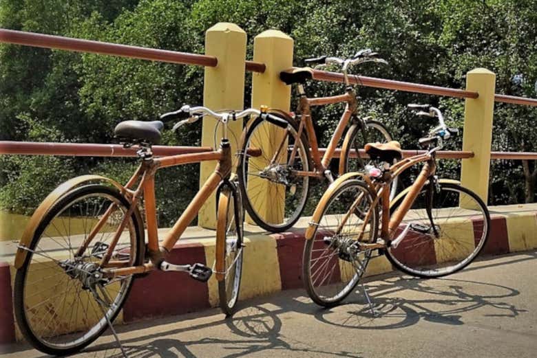 Bicicletas de bambú en Rangún