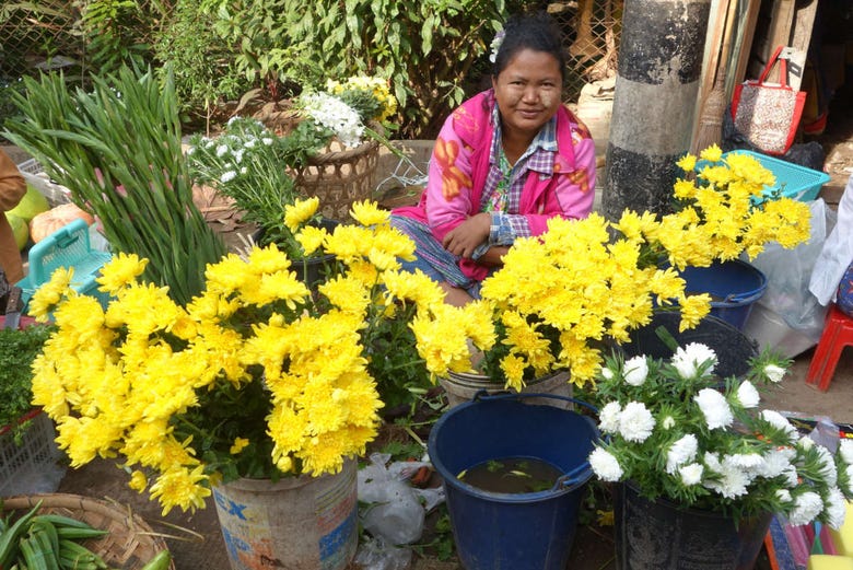 Loja de flores no mercado