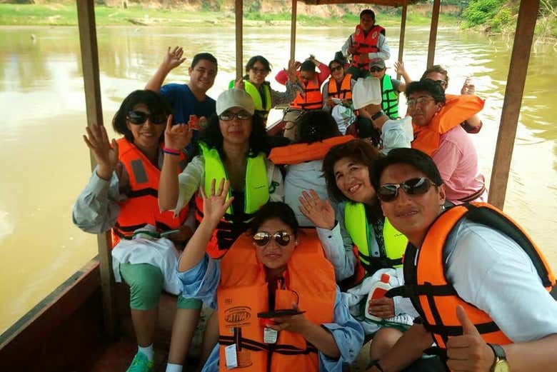 Enjoying the boat ride!
