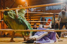 Combate de luta livre de Cholitas