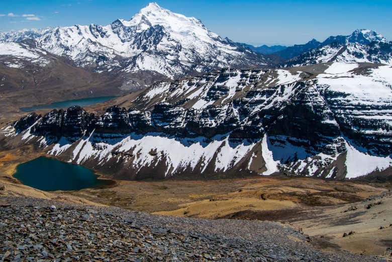 Panorámica de la montaña Huayna Potosí