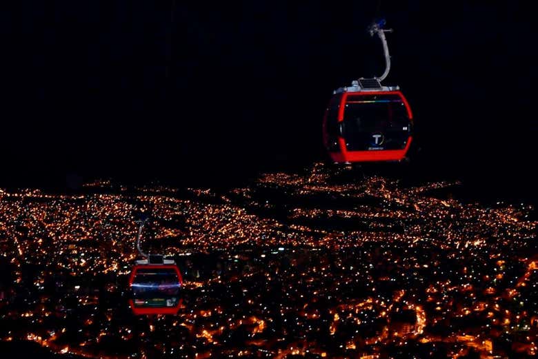 La Paz la nuit depuis le téléphérique