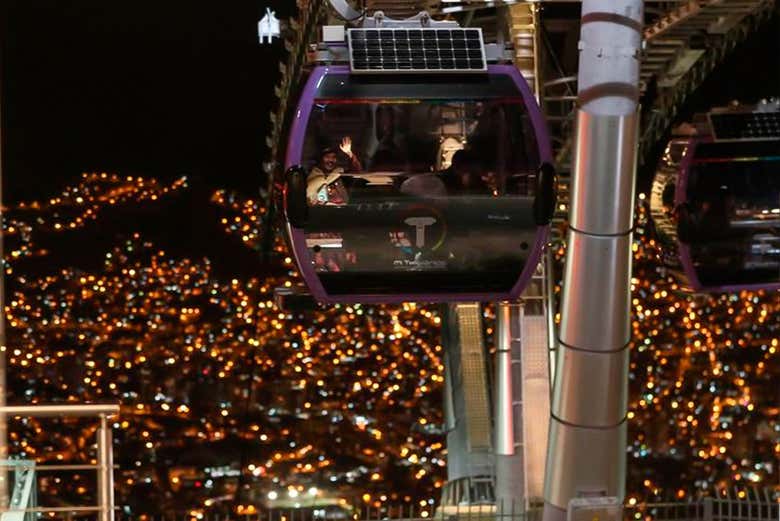 Balade nocturne en téléphérique