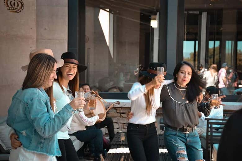 Enjoying the wine tasting!