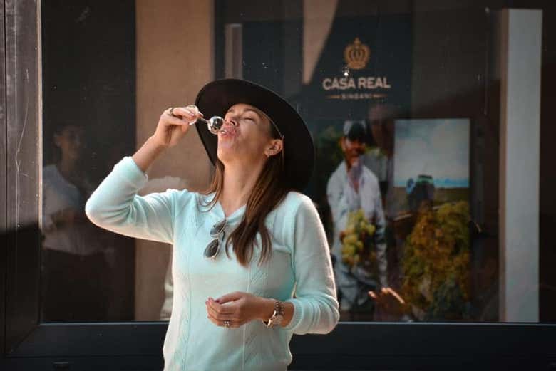 Provando os vinhos