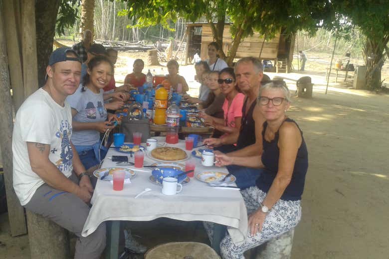 Having lunch during the activity