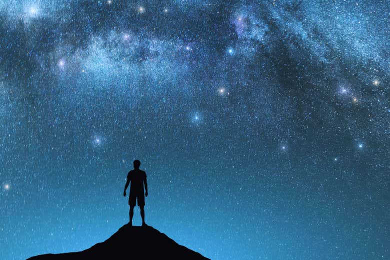 Observando as estrelas no salar de Uyuni