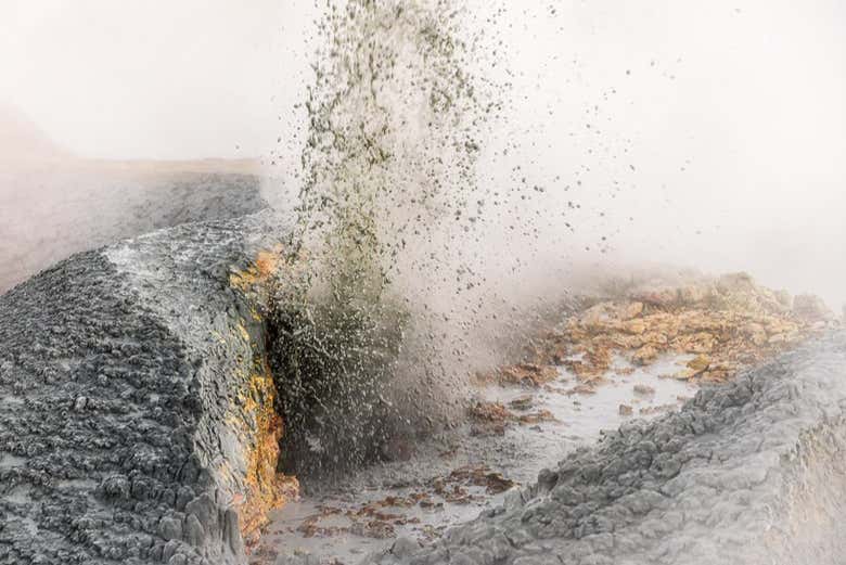 Géiser en erupción