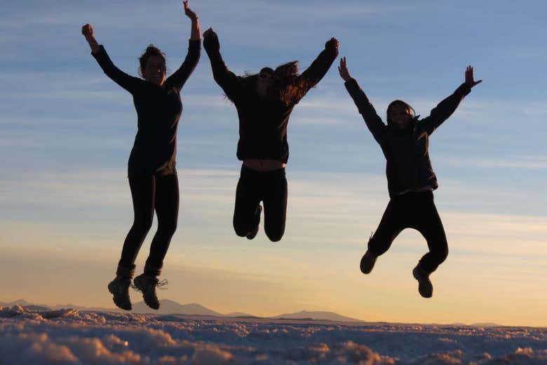 Nel tour all'alba con amici