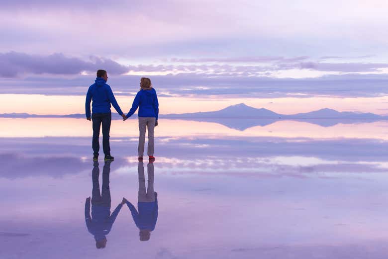 Passeando pelo salar de Uyuni