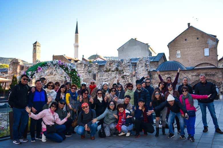 Durante il tour di Sarajevo