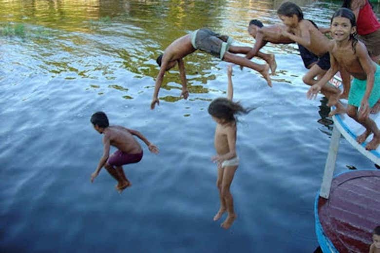 Taking a refreshing dip