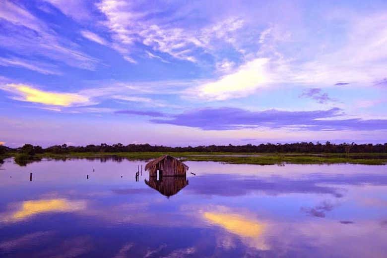 Cores do pôr do sol na Amazônia