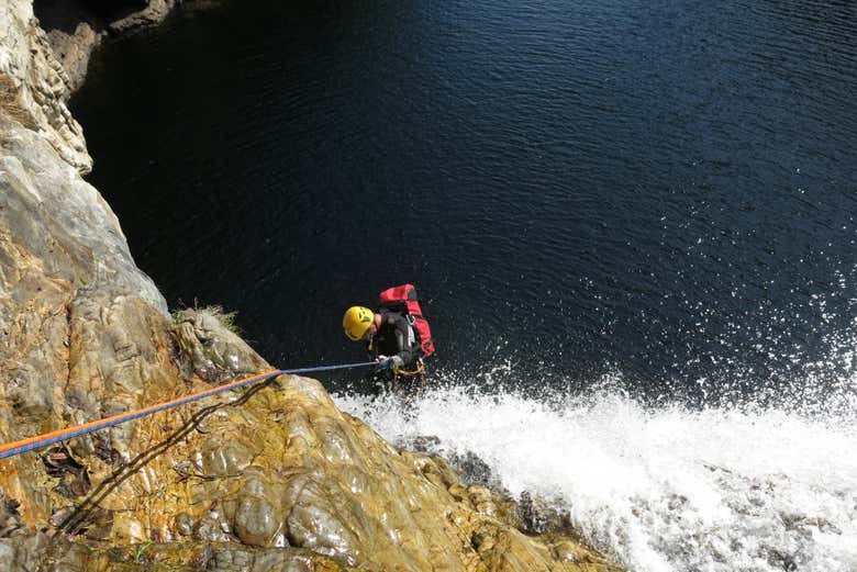 Durante a atividade de canyoning