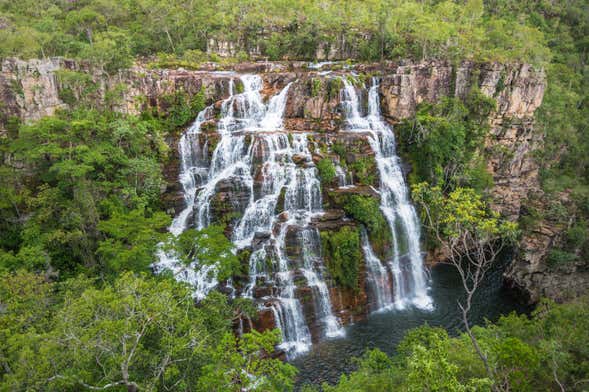Rappelling at the Almécegas Waterfall