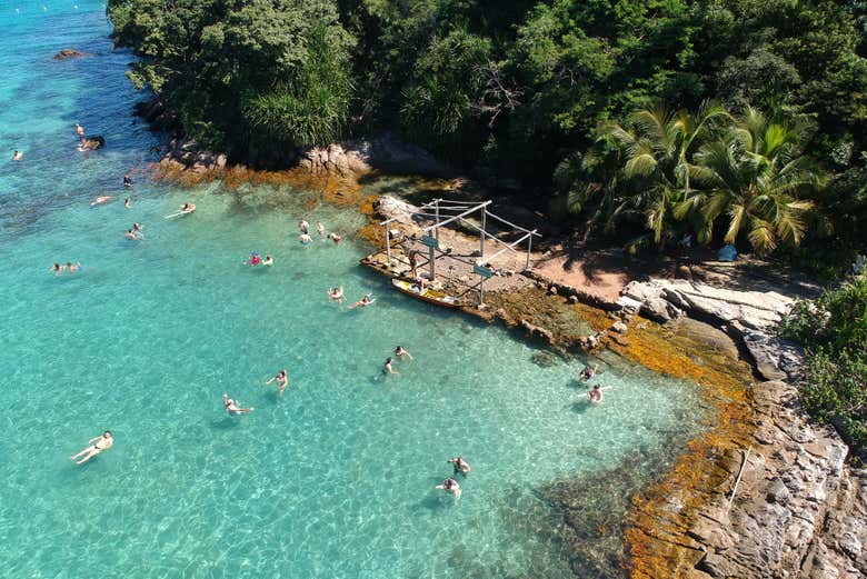 Parada para nadar en la Lagoa Azul