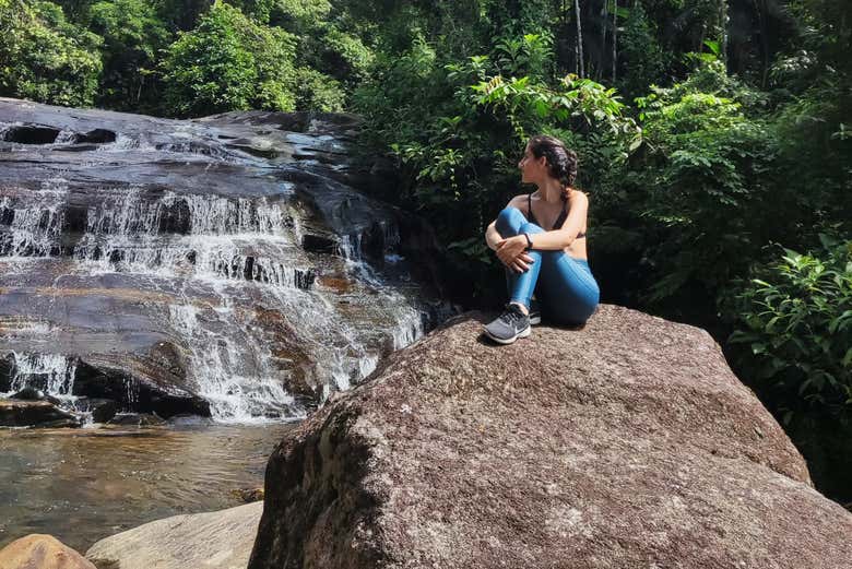 ¡Momento foto en una de las cascadas de Angra!