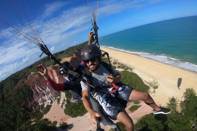 Registrando a experiência de voo de parapente