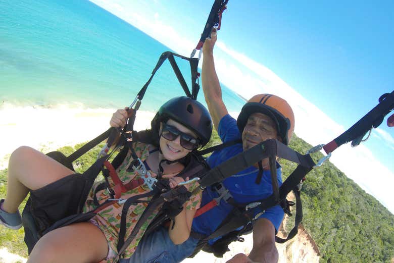 Taking photos during the flight