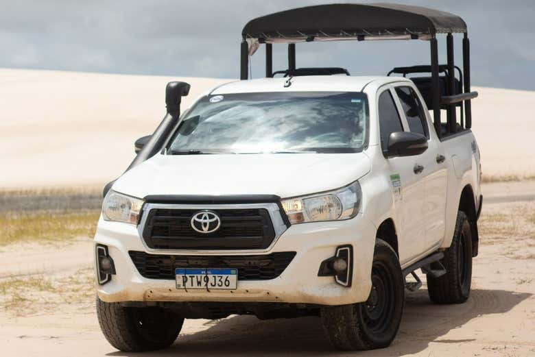 O 4x4 em que viajaremos pelas lagoas e dunas