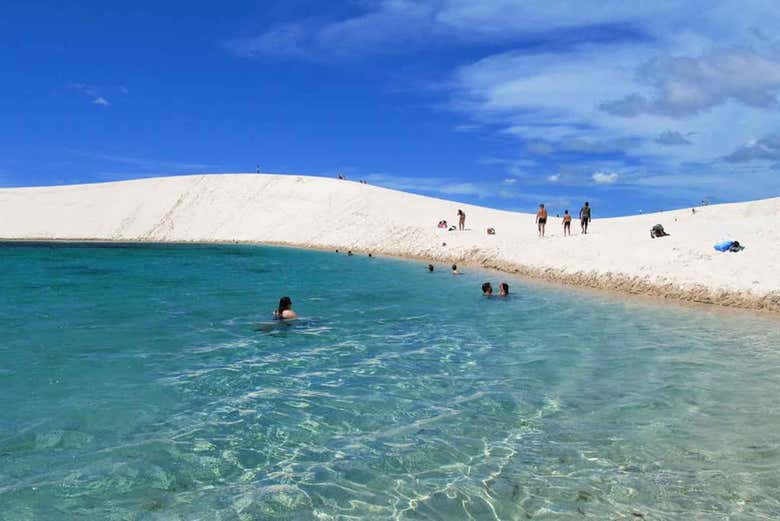 Águas refrescantes em uma das lagoas