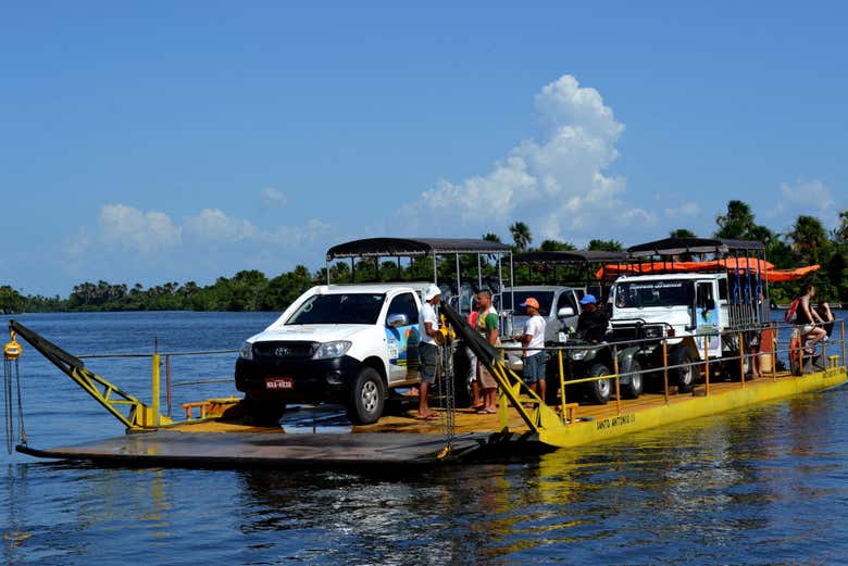 Cruzando el río con los 4x4