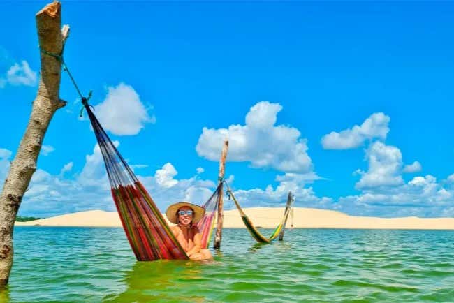 Disfrutando de la playa de Caburé