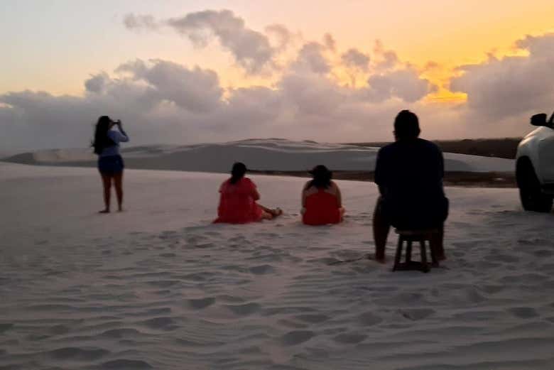 Seeing the sunrise in Lençóis Maranhenses