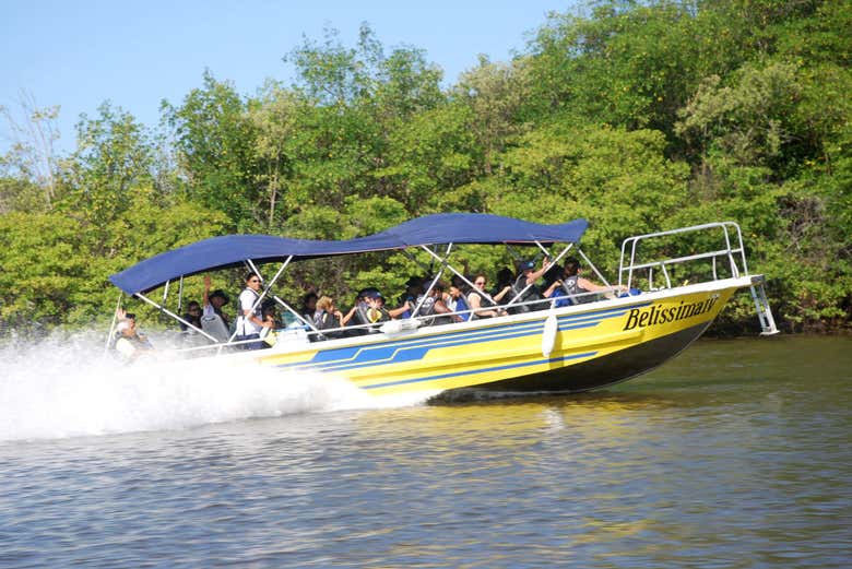 The speedboat used on the trip