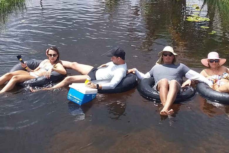 Relaxing on the floats