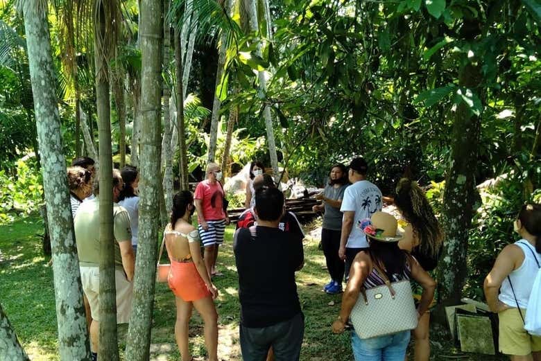 Escutando as explicações do guia