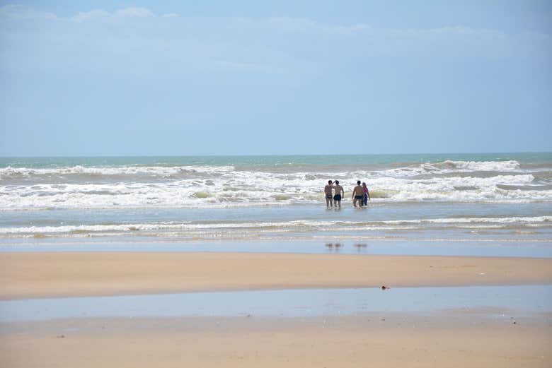 Aproveitando a praia