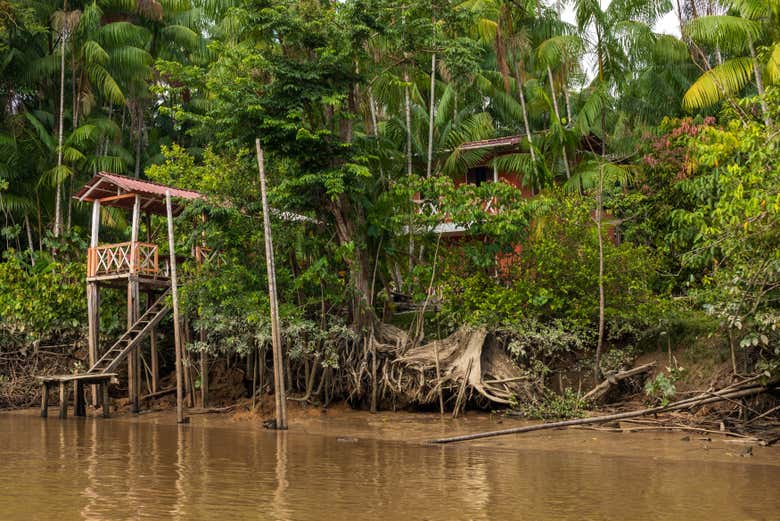 Construcciones a orillas del río Guamá