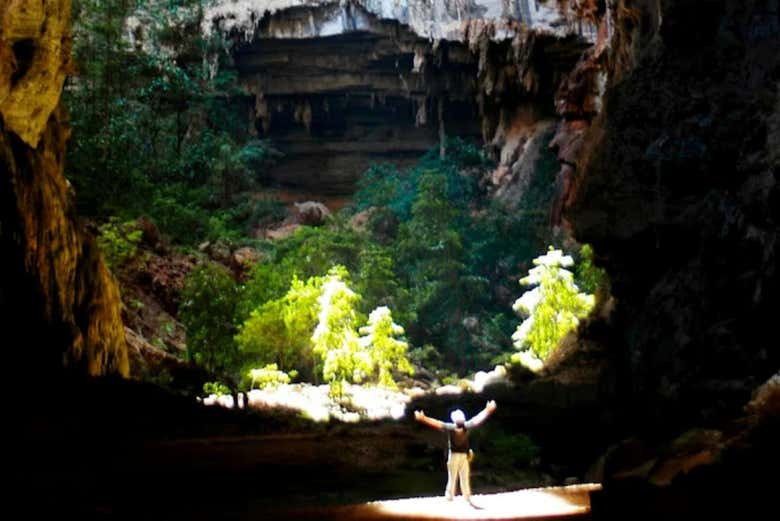 Disfrutando de los paisajes de la Lapa do Janelão