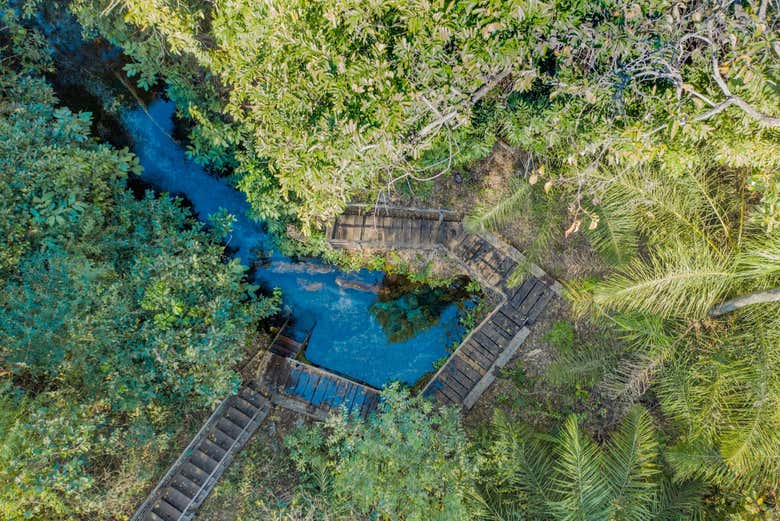 Vista aérea da fazenda