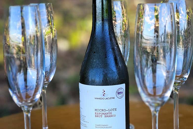 Brindaremos com champanhe no final da atividade