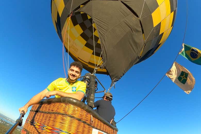 Durante el vuelo en globo