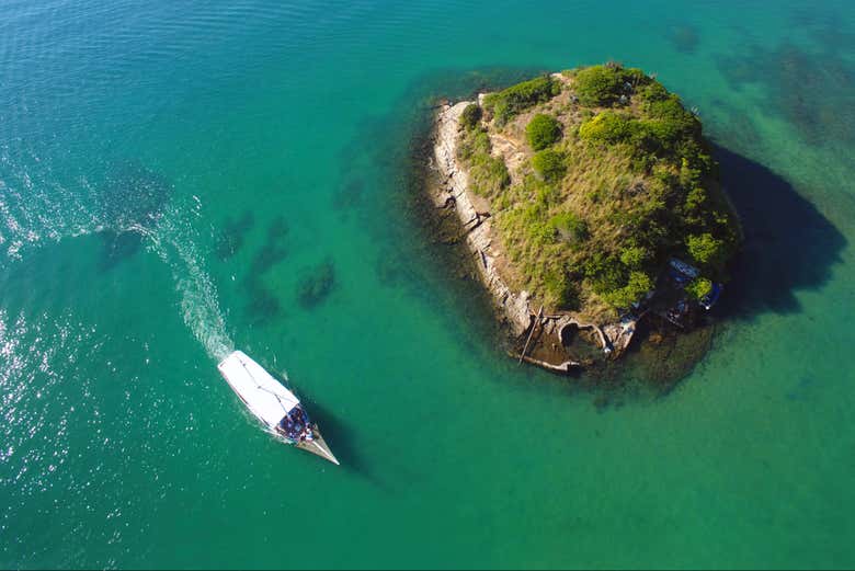 Aerial view of the schooner