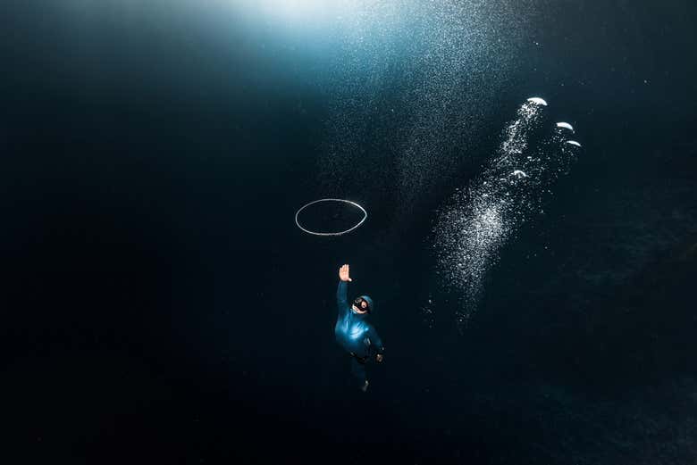 Disfrutando del snorkel nocturno