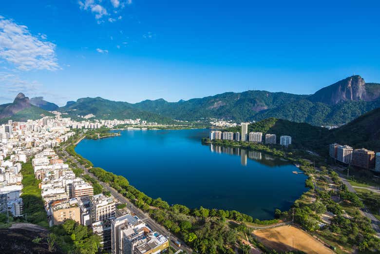 Vista panorámica de la laguna Rodrigo de Freitas