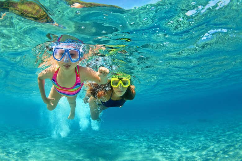 Praticando snorkel