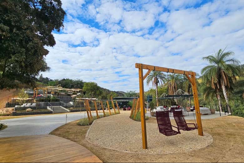 Il patio di una delle cantine che visiteremo