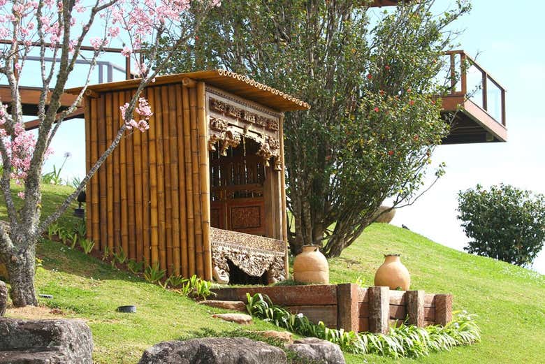 Una de las cabañas del parque