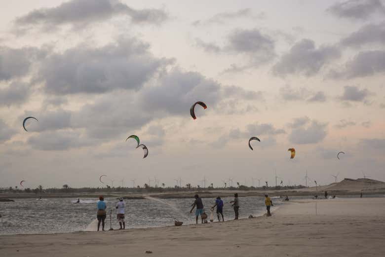 Kitesurf na lagoa do Cauípe
